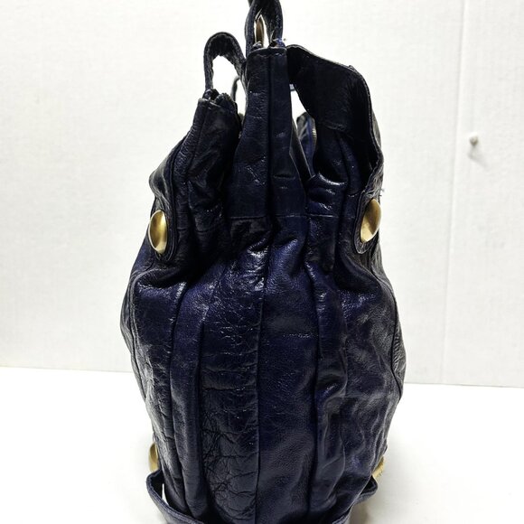 Latico blue leather shoulder bag - Picture 2 of 7